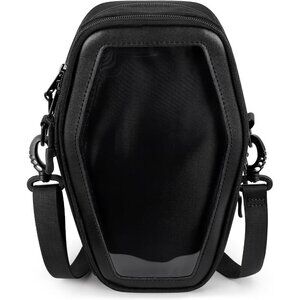 Women Black Ita Coffin Purse Bag with Insert Gothic Crossbody Bag for Halloween